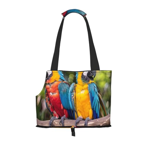 Sac de voyage pliable et léger pour chat avec motif perroquets pour des sorties sans effort