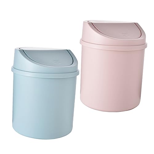 MAGICLULU 2 Pack Mini Trash Cans Pp Material Litter Holders Desktop Garbage Bins Cover Ideal for Small Spaces