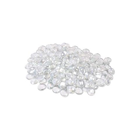 ARSUK Glass Pebbles Decorative Stones Beads Nuggets Gems Mosaic Tiles for Vases Craft Garden Bowls Fish Tank (70-80 Clear Pebbles) Cover