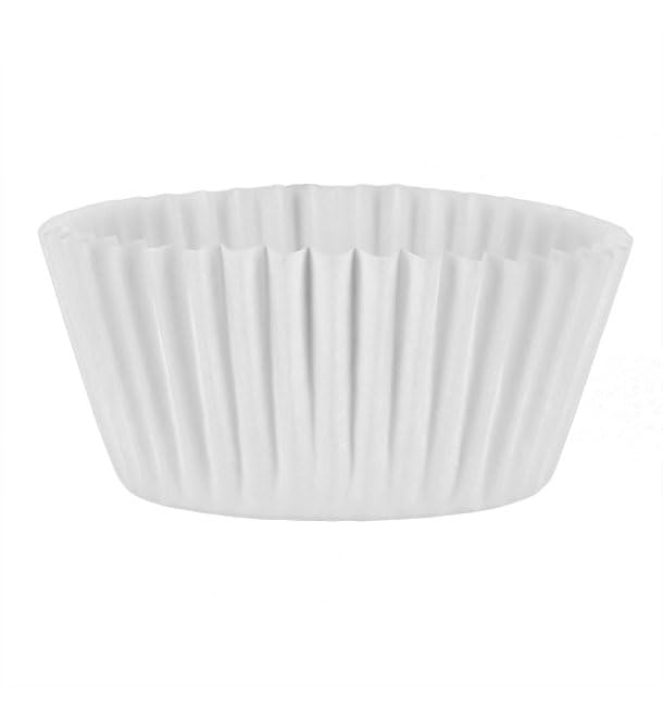 1000 Cápsulas para Magdalenas, Muffins, Ø5,5x3,5cm, Color Blanco, Moldes para Hornear, Cupcakes, Eventos, Pastelerías, Catering