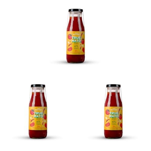 Image of Two Brothers Organic Farms Truemato Ketchup - Spicy Tomato Ketchup 300g | Naturally Made with 75% Fresh Tomatoes | No Refined Sugar | Upgraded (Pack of 3)
