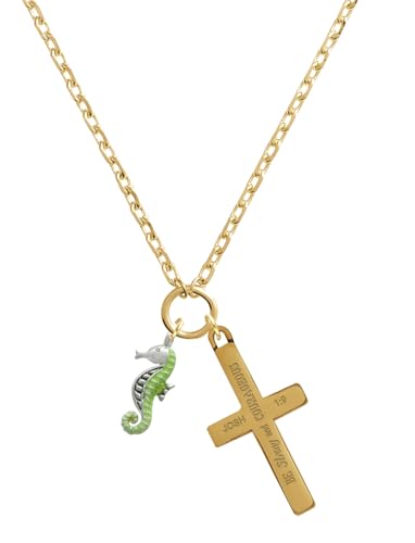 Delight Jewelry Silver Plated Lime Green Seahorse - Goldtone Joshua