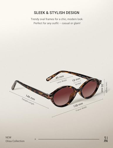 TIJN Olisa Retro Oval Sunglasses for Women Men,Polarized UV Protection Shades,Stylish Frame Sun Glasses,2025 Trendy Sunnies