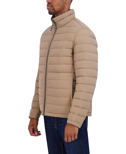 Image of Nautica Men's Reversible Quilted Puffer Jacket -Midweight Mechanical Stretch Winter Coat