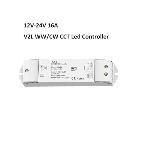 Contrôleur LED 2.4G V2L pour ruban bicolore CCT avec télécommande de variation