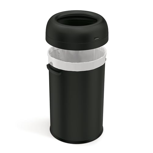 Image of simplehuman Bullet Open Can, 115L / 30 Gallon Commercial Trash Can for Restaurants, Cafes, High-Traffic Spaces, Heavy Gauge Steel, Wide Open Top, ADA-Compliant, Matte Black Steel