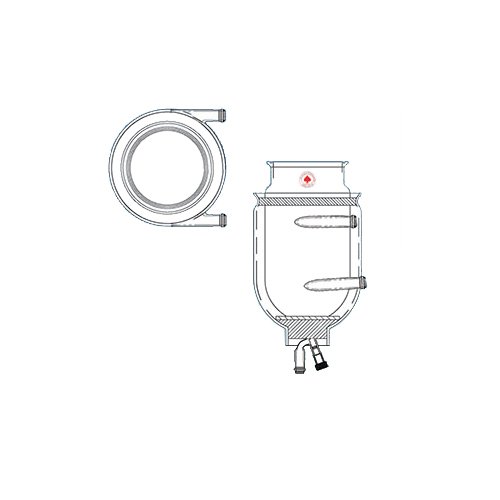 ACE GLASS 652415 Series Cylindrical Reaction Flask with Bottom Outlet