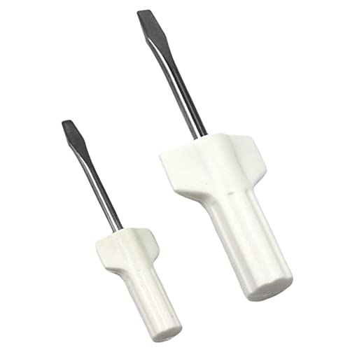 2-Piece Mini Screwdriver Set for Sewing Machine Needle Plates, Home Repair, White