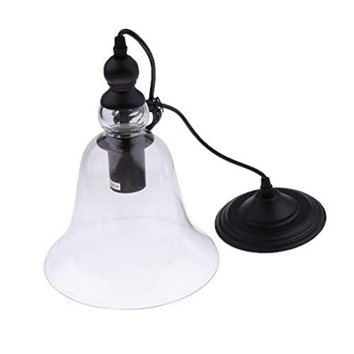 Tubayia Suspension vintage en forme de cloche en verre E27 pour salon, couloir, cuisine, restaurant, café, bar