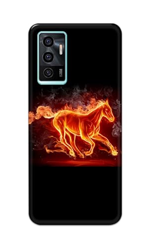 Image of PRINTFIDAA Printed Hard Back Cover Case for Vivo V23e | V23e 5G | Vivo Y75 4G Back Cover (Fiery Horse) -112