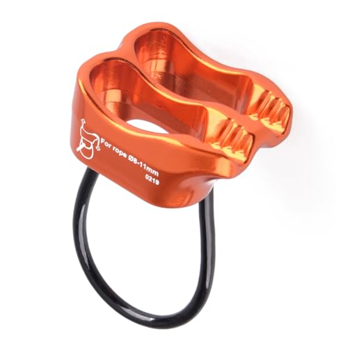 TRIWONDER ATC Belay Device V-grooved Micro Rescue Guide Belay Device for Rock Climbing Gear Rappelling Equipment (Orange)