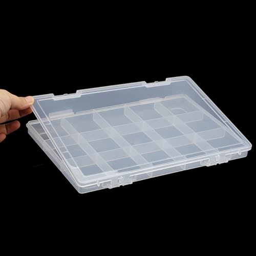 Image of 2PACK 15 Grids Clear Plastic Organizer Box, Beads Storage Containers Box Beads Crafts Jewelry Fishing Tackles and Small Items and Other Craft Projects
