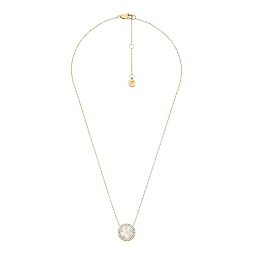Image of Fossil Women's Gold-Tone Stainless Steel Pendant Chain Necklace for Women