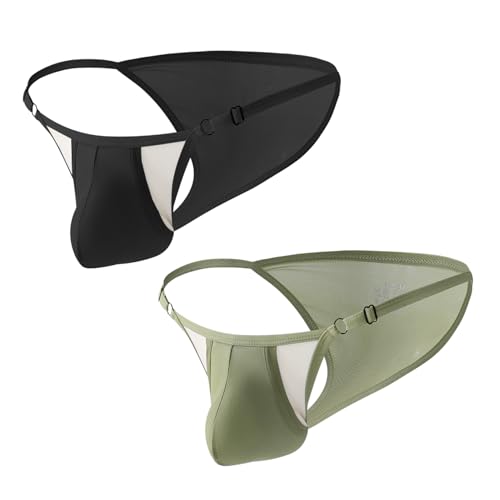 Mens Underwear Sexy Low Rise Briefs Tagless Bulge Pouch Gay Lingerie bugle Silky breathable Soft Moisture Wicking 2-Pack - Main Image
