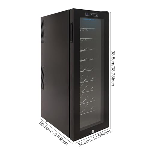Réfrigérateur à vin autoportant 90 l pour 30 bouteilles, porte en verre trempé avec lumière LED, plage de température de 5 à 18 °C (140 W) - Noir – Image 3