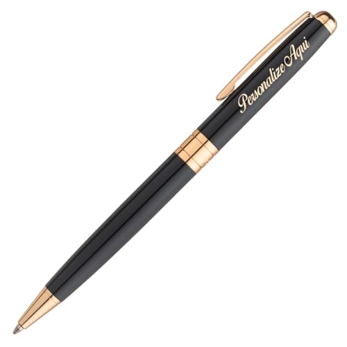 Caneta Personalizada Crown Treasure Esferográfica Diversas Cores Gravação Nome Simbolo Luxo + Estojo Crown (PRETO)