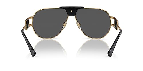 Versace VE 2252 100287 Gold & Black Metal Aviator Sunglasses Grey Lens3