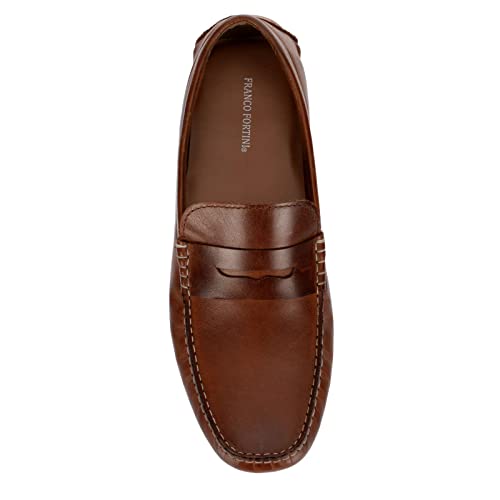 Image of Franco Fortini Daven Penny - Men's Slip-On Moc Toe Dress Leather Penny Loafer