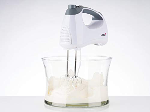 Korona 23011 Handmixer in weiß/grau – Handrührer mit extra langen Rührstäben und Knethaken, 300, Edelstahl – Bild 3
