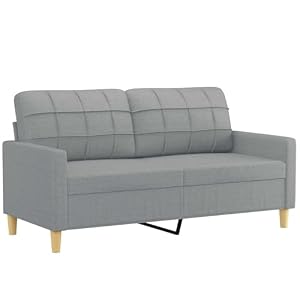 Vopese 2-Sitzer-Sofa Hellgrau 140 cm Stoff Terrassensofas, Gartenmöbel 359091