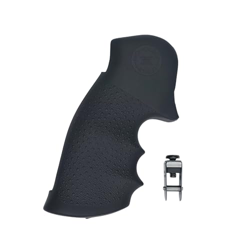 Hogue OverMolded Rubber Revolver Grip for Taurus Medium & Large Square Butt Frame, Black - 66000