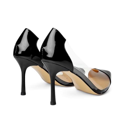 Clear Stiletto Heels for Women Pointed Toe High Heel Closed Pumps Party Wedding Dress Shoes4
