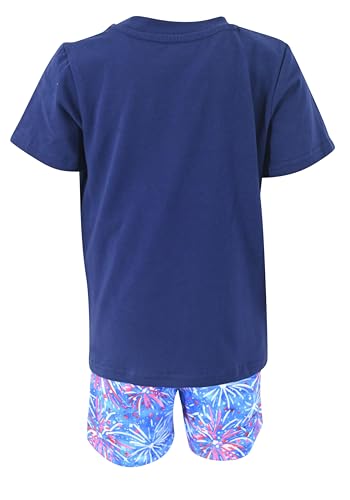 Image of Boys 2pc Shorts Set Outfit Short Sleeve Shirt with Fun Applique Print and Shorts