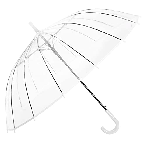 Image of Transparent Umbrella | Durable Wind-Resistant Umbrella | maximum rain coverage umbrella | With A Ling Handle (Pack Of 1).