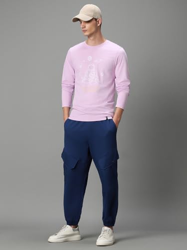 Image of Bewakoof Men's Graphic Printed 100% Cotton T-Shirt - Regular Fit, Round Neck, Full Sleeves