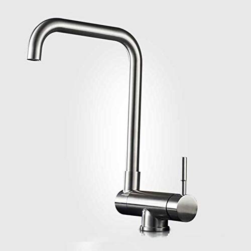 Robinet de cuisine rotatif 360 en acier inoxydable noir et nickel pour évier