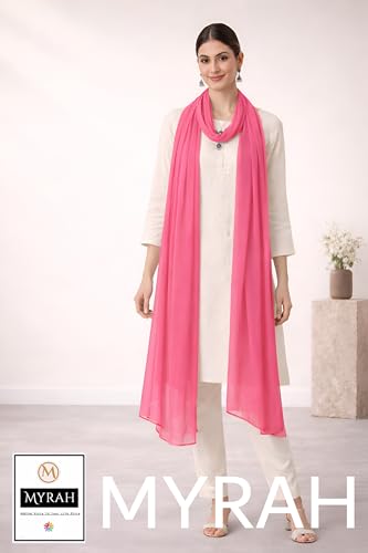 Image of MYRAH Chiffon Solid Casual Daily Use Dupatta For Women's & Girls Length - 2.50 Meter
