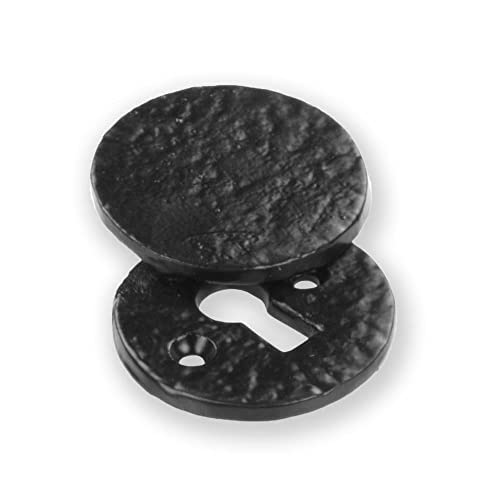 Antique Black Cast Iron Escutcheon Plates Keyhole Cover Key Hole Door Lock Accessories (Round Covered Escutcheon)