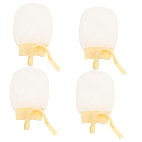 FRCOLOR 2Pairs No Scratch Gloves Breathable Mesh Mittens Lightweight Drawstring Design for Newborns for Summer Use Machine Washable Comfortable