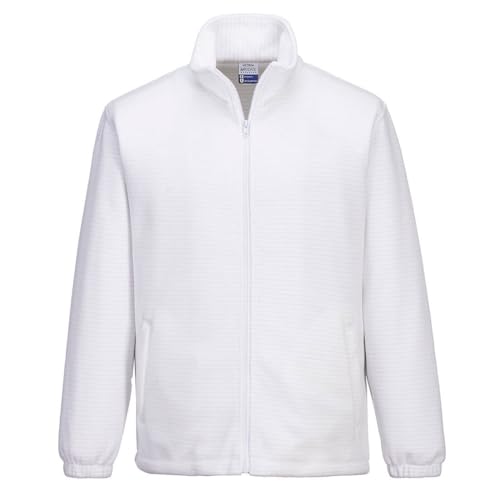 Polaire antistatique ESD blanche Hamilton de Portwest la veste de travail haut de gamme