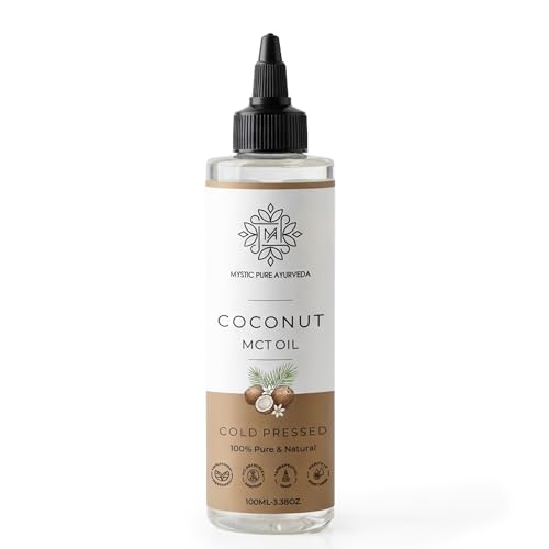 Image of Mystic Pure Coconut MCT Oil 100ml | Skin & Hair Care, Baby Massage | Non-Comedogenic, Lightweight 100% Pure & Natural