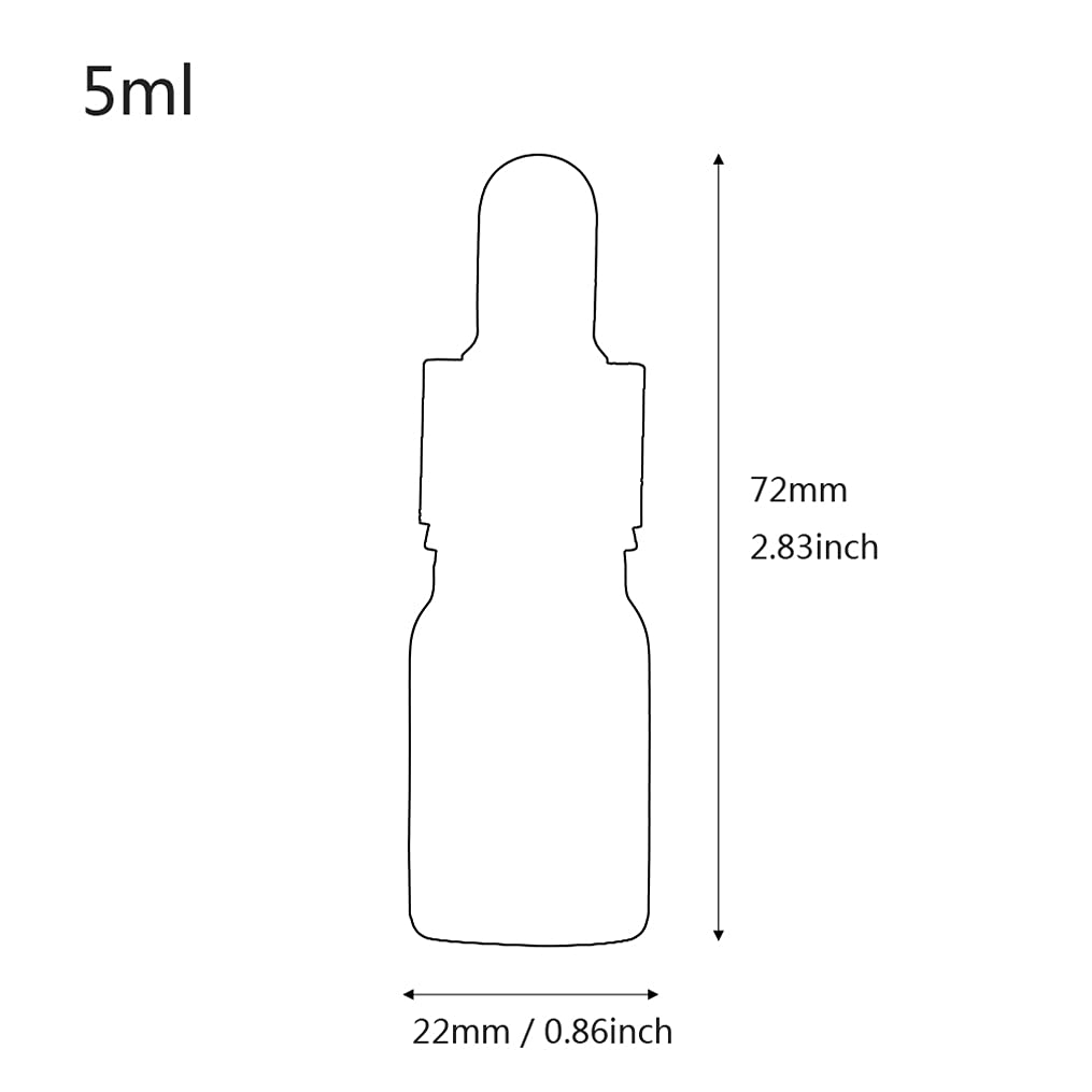 24 Pezzi Nero Opaco Bottiglie Contagocce Vetro 5 ml con Pipette Contagocce Vetro, anello a vite Nero, per Laboratorio,Olio Essenziale, Aromaterapia +4 imbuti