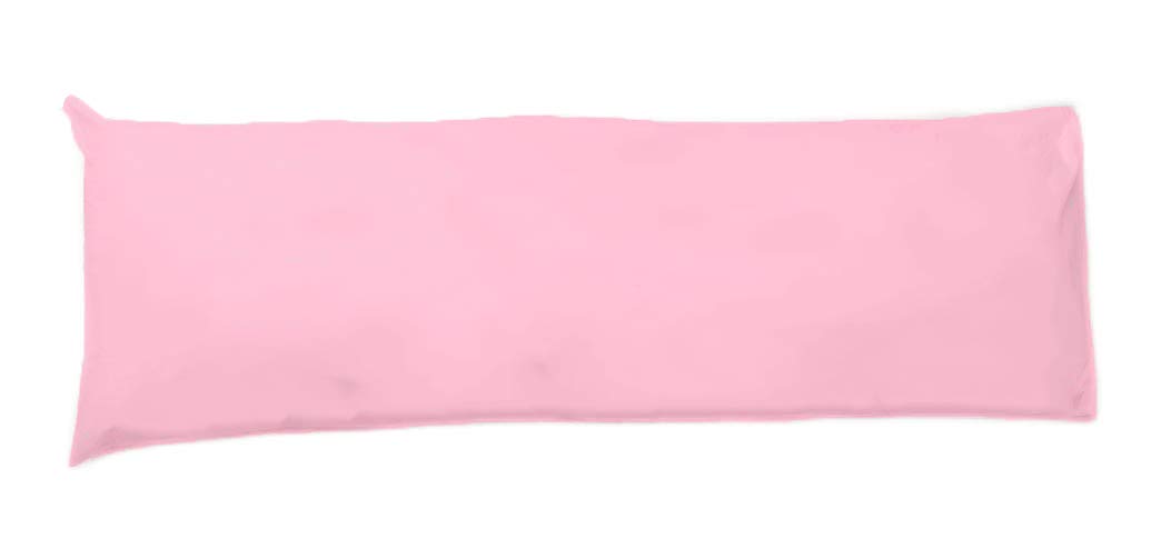Bolster Pillow Case Long Body Orthopaedic Support Maternity Pregnancy Pillow Case (Super King 6ft 19" X 72", Pink)
