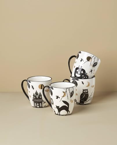 Image of Lenox Haunted Halloween Porcelain Mug Set for 4, 12oz