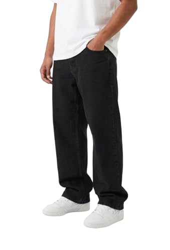 Image of Plaid&Plain Men's Baggy Jeans Wide Leg Heavyweight 100% Cotton Loose Fit