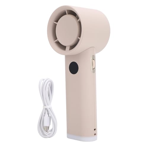 HERCHR Ventilador de mano, exhibición LED de enfriamiento de alta velocidad de 15000 rpm 100 niveles Ventilador de bolsillo recargable ajustable con luz nocturna para viajar en casa al (Albaricoque)