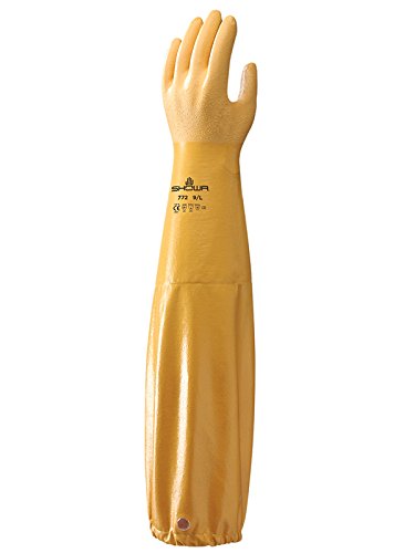 Showa Gloves SHO772-XL No.772 NBR Gauntlet Glove, Size: X-Large, Yellow