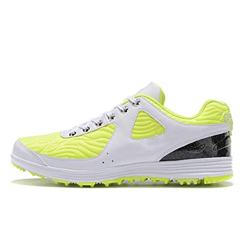 WJFGGXHK Men's Golf Shoes Waterproof Golf Sneaker Spikeless Non-Slip Sports Shoes Walking Fitness Trainers,Green,44 EU