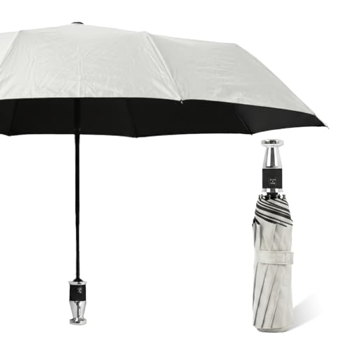 Image of GINOYA BROTEHRS Automatic Open & Close Umbrella with UV Protection - Large Windproof Stick & Compact Folding Travel Umbrella, Waterproof Heavy Duty Frame for Men & Women