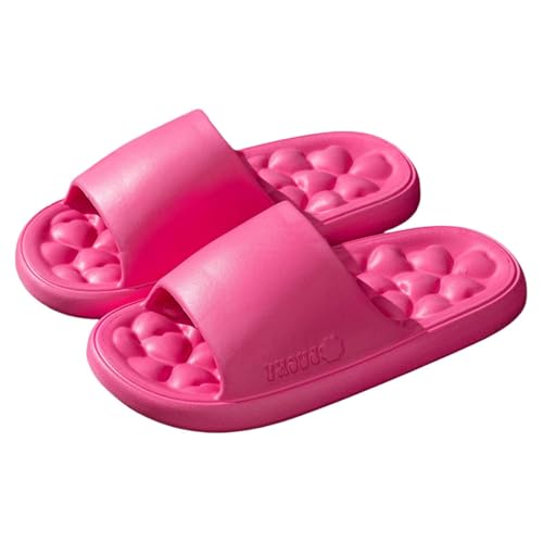 Generisch Chanclas de baño para hombre, pantuflas para mujer, cómodas y abiertas, duraderas, para verano, playa/piscina, antideslizantes, de secado rápido, Rosa intenso., 38