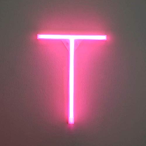 LEDネオンレターライト,LEDネオンサインナイトライトLEDネオンナイトライトネオンライト壁装飾ナイトライト子供用寝室用バッテリーUSB作動ピンク (T)