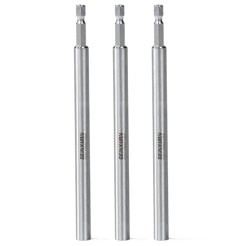 Geinxurn 3Pc 6Inches Stainless Screwdriver Bit Holders, Extension Socket Drill Bit Magnetic Holder Hex Shank Quick-Change Drill Bit Guide