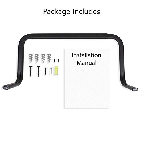 brightmaison Wall Mounted Adjustable Durable Steel Clothes Rack Drying and Hanging Closet Bar Rail Ball Organizer (Black)