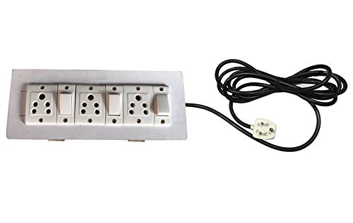 Image of Electric Extension Wooden Board (1 Meter 3Core Wire) (3Socket 3 Switch-4x10x2)