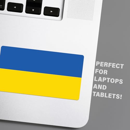 Image of World Country Flag Decal Stickers - Two Pack - for Cars Windows Bumpers Laptops Tablets Tumblers Cups Walls (Ukraine)