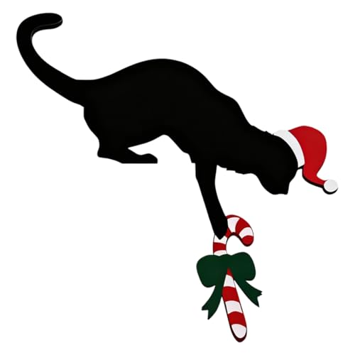 DOKRIN Decoración original para navidad,Set de 2 piezas de gatos negros para el marco de la puerta, ideales para decorar el hogar y la entrada